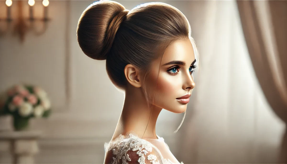مدل موی شینیون گوجه‌ای بالای سر